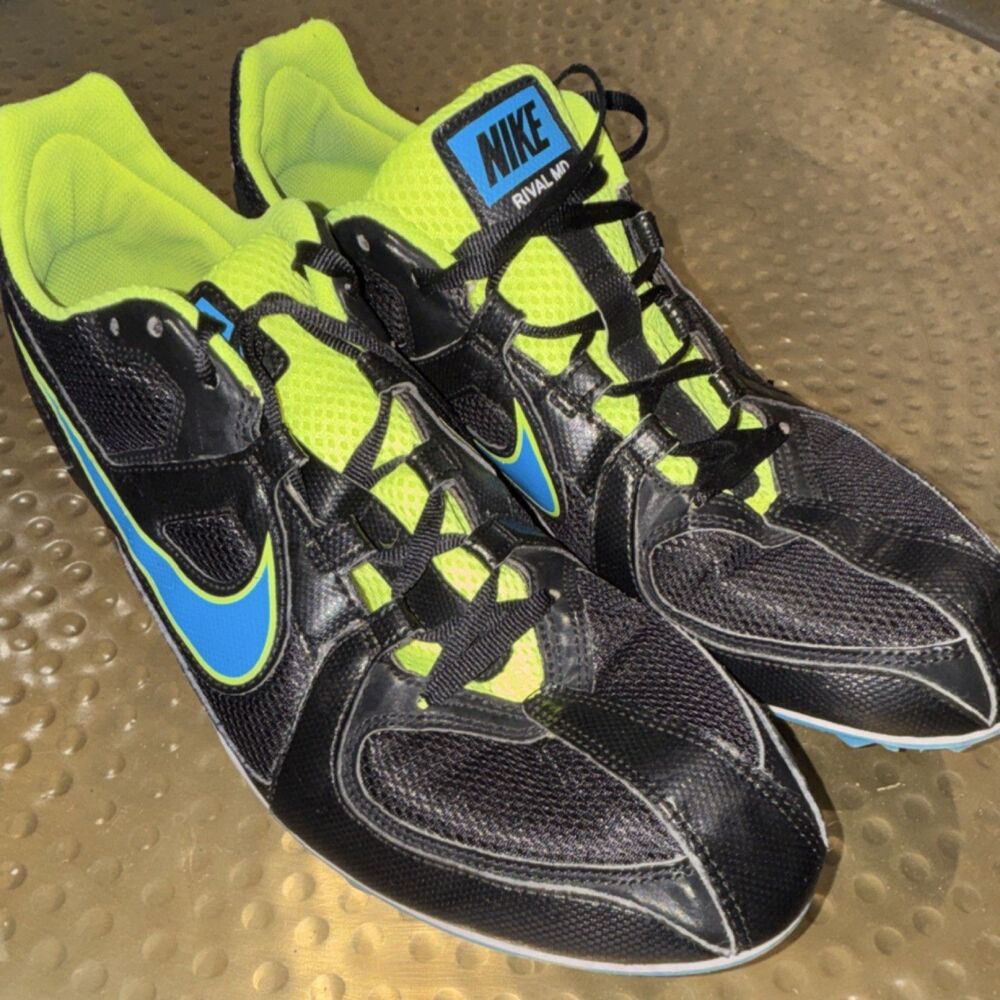 Nike Rival MD Track Spike Running Shoes Black Blue Yellow size 11 - Picture 2 of 11